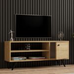 Έπιπλο τηλεόρασης Wison pakoworld σε oak απόχρωση 120x29x50εκ - Image 3