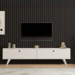 Έπιπλο τηλεόρασης Jate pakoworld σε λευκή απόχρωση 160x25x40εκ - Image 4