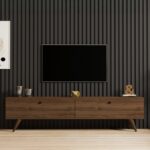 Έπιπλο τηλεόρασης Jate pakoworld σε καρυδί απόχρωση 160x25x40εκ - Image 4