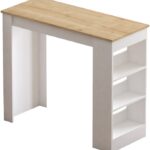 Τραπέζι μπαρ Riff pakoworld λευκό-sonoma 120x50x100εκ