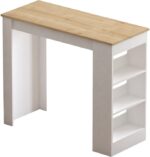 Τραπέζι μπαρ Riff pakoworld λευκό-sonoma 120x50x100εκ