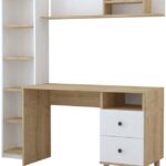 Σύνθεση γραφείου Kontor pakoworld sonoma-λευκό 160x50x162εκ