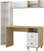 Σύνθεση γραφείου Kontor pakoworld sonoma-λευκό 160x50x162εκ