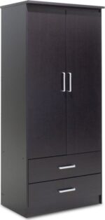 Ντουλάπα ρούχων δίφυλλη OLYMPUS pakoworld χρώμα wenge 81x57x183εκ
