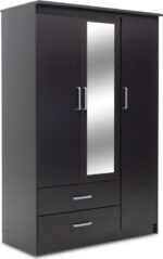 Ντουλάπα ρούχων τρίφυλλη OLYMPUS pakoworld χρώμα wenge 120x57x183εκ