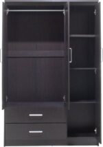 Ντουλάπα ρούχων τρίφυλλη OLYMPUS pakoworld χρώμα wenge 120x57x183εκ - Image 4