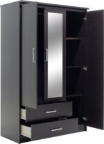 Ντουλάπα ρούχων τρίφυλλη OLYMPUS pakoworld χρώμα wenge 120x57x183εκ - Image 5