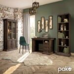 Βιβλιοθήκη Mozart pakoworld χρώμα καρυδί 60x34,5x202,5εκ - Image 3