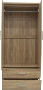 Ντουλάπα ρούχων δίφυλλη OLYMPUS pakoworld σε sonoma απόχρωση 81x57x183εκ - Image 3