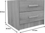 Κομοδίνο OLYMPUS pakoworld με 2 συρτάρια σε sonoma απόχρωση 47.5x40.5x40.5εκ - Image 5