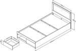 Κρεβάτι Olympus pakoworld με συρτάρι σε sonoma απόχρωση 100x200εκ - Image 6