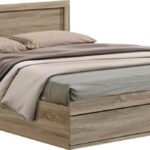 Κρεβάτι Olympus pakoworld με συρτάρι σε sonoma απόχρωση 150x200εκ