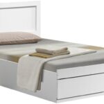 Κρεβάτι Olympus pakoworld με συρτάρι σε λευκή απόχρωση 100x200εκ