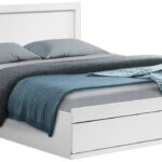 Κρεβάτι Olympus pakoworld με συρτάρι σε λευκή απόχρωση 150x200εκ