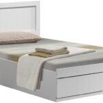 Κρεβάτι Olympus pakoworld με συρτάρι σε λευκή απόχρωση 120x200εκ