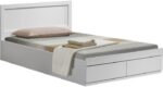 Κρεβάτι Olympus pakoworld με συρτάρι σε λευκή απόχρωση 120x200εκ