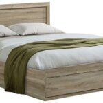 Κρεβάτι Olympus pakoworld με συρτάρι σε sonoma απόχρωση 160x200εκ