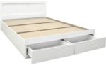 Κρεβάτι Olympus pakoworld με συρτάρι σε λευκή απόχρωση 140x200εκ - Image 4