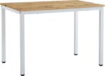 Τραπέζι Witte pakoworld MDF/Metal σε sonoma απόχρωση με λευκο πόδι 110x70x76εκ