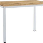 Τραπέζι Witte pakoworld MDF/Metal σε sonoma απόχρωση με λευκο πόδι 110x70x76εκ