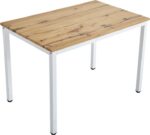 Τραπέζι Witte pakoworld MDF/Metal σε sonoma απόχρωση με λευκο πόδι 110x70x76εκ - Image 3