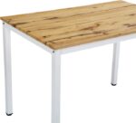 Τραπέζι Witte pakoworld MDF/Metal σε sonoma απόχρωση με λευκο πόδι 110x70x76εκ - Image 5