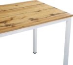 Τραπέζι Witte pakoworld MDF/Metal σε sonoma απόχρωση με λευκο πόδι 110x70x76εκ - Image 6