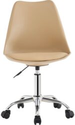 Καρέκλα γραφείου εργασίας Gaston II pakoworld pp-pu cappuccino 48x57x77-90εκ - Image 4