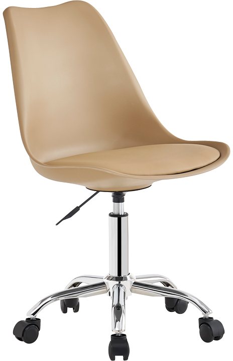 127-000201 Καρέκλα γραφείου εργασίας Gaston II pakoworld pp-pu cappuccino 48x57x77-90εκ - Image 1