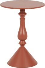 Βοηθητικό τραπέζι Lalou pakoworld μέταλλο σε απόχρωση terracotta Φ40x55εκ - Image 2