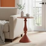 Βοηθητικό τραπέζι Lalou pakoworld μέταλλο σε απόχρωση terracotta Φ40x55εκ