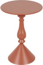 Βοηθητικό τραπέζι Lalou pakoworld μέταλλο σε απόχρωση terracotta Φ40x55εκ - Image 3
