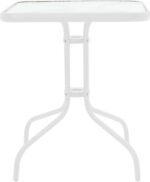 Τραπέζι Watson pakoworld μέταλλο λευκό- γυαλί 70x70x70εκ - Image 2