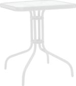 Τραπέζι Watson pakoworld μέταλλο λευκό- γυαλί 70x70x70εκ