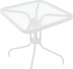 Τραπέζι Watson pakoworld μέταλλο λευκό- γυαλί 70x70x70εκ - Image 3
