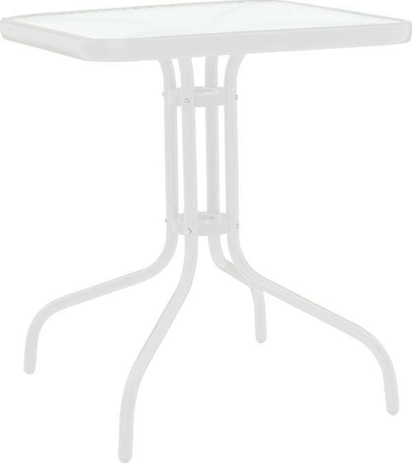 130-000089 Τραπέζι Watson pakoworld μέταλλο λευκό- γυαλί 70x70x70εκ - Image 1