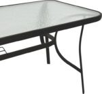 Τραπέζι Ensure pakoworld μέταλλο μαύρο-γυαλί 140x80x70εκ - Image 5