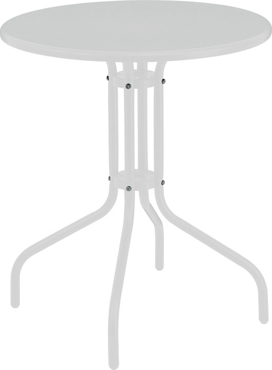 130-000103 Τραπέζι Vergo pakoworld λευκό μέταλλο Φ60x70εκ - Image 1