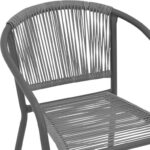 Πολυθρόνα Lindaria pakoworld στοιβαζόμενη μέταλλο-pe rattan σε ανθρακί απόχρωση 54x63x74εκ - Image 6