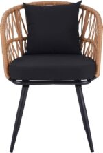 Πολυθρόνα Naoki pakoworld pe rattan -metal σε φυσική απόχρωση με μαύρα πόδια/μαξιλάρι 62x60x80εκ - Image 5