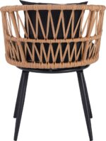 Πολυθρόνα Naoki pakoworld pe rattan -metal σε φυσική απόχρωση με μαύρα πόδια/μαξιλάρι 62x60x80εκ - Image 6