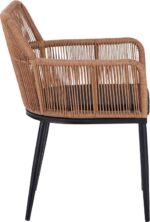 Πολυθρόνα Naoki pakoworld pe rattan -metal σε φυσική απόχρωση με μαύρα πόδια/μαξιλάρι 59x62.5x78εκ - Image 4