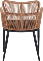 Πολυθρόνα Naoki pakoworld pe rattan -metal σε φυσική απόχρωση με μαύρα πόδια/μαξιλάρι 59x62.5x78εκ - Image 6
