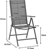 Πολυθρόνα Candor pakoworld ανθρακί μέταλλο και γκρι textilene 51.5x63.5x107εκ - Image 2