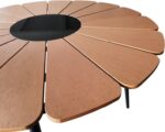 Τραπέζι Pinap pakoworld μαύρο αλουμίνιο και plywood σε φυσική απόχρωση Φ110x74εκ - Image 3