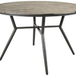 Τραπέζι Appa pakoworld αλουμίνιο και plywood σε ανθρακί απόχρωση Φ120x74εκ