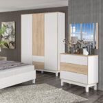 Συρταριέρα Awell pakoworld 3ων συρταριών sonoma-λευκό 90x44x88,5εκ - Image 2