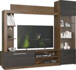Σύνθετο σαλονιού June pakoworld καρυδί-wenge 204x35x177εκ - Image 2