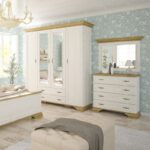 Συρταριέρα Jaden pakoworld 4ων συρταριών golden oak-λευκό antique 93,5x39x88,5εκ - Image 2