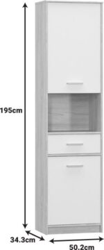 Στήλη Letto pakoworld σε oak - λευκό ματ απόχρωση 50,2x34,3x195εκ - Image 2
